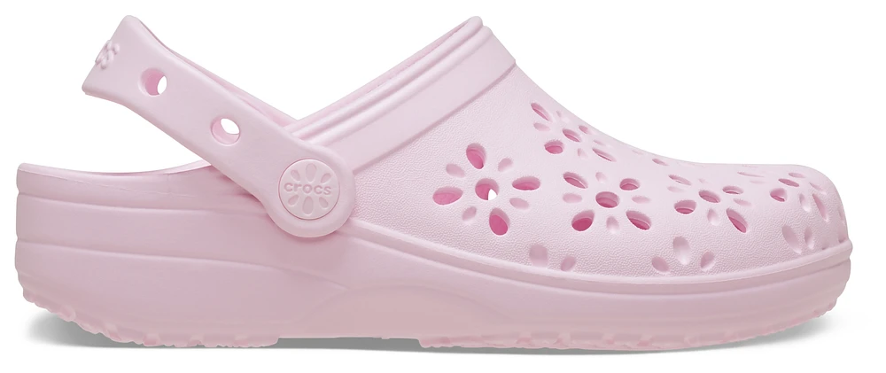 Crocs Girls Floral Cutout Clogs - Girls' Preschool Shoes Pink Milk