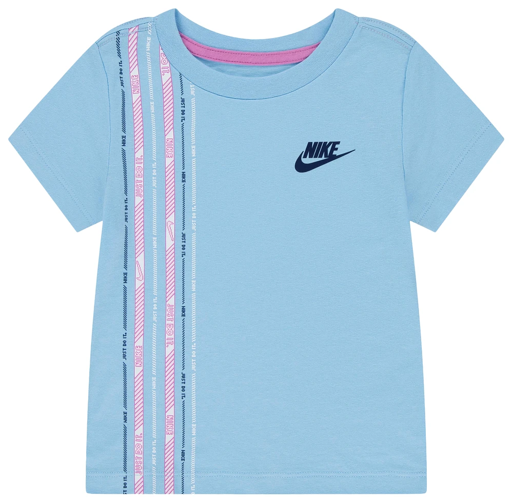 Nike Girls Nike Happy Camper T-Shirt - Girls' Toddler Blue/Pink Size 2T