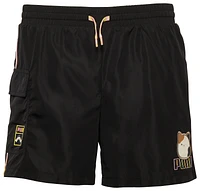 PUMA Girls x Squishmallows Woven Cargo Shorts - Girls' Grade School Gold/Black