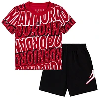 Jordan Boys Play AOP Shorts Set - Boys' Toddler Black/Red