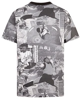 Jordan Boys Brooklyn Collage AOP S/S T-Shirt - Boys' Grade School Black/Grey