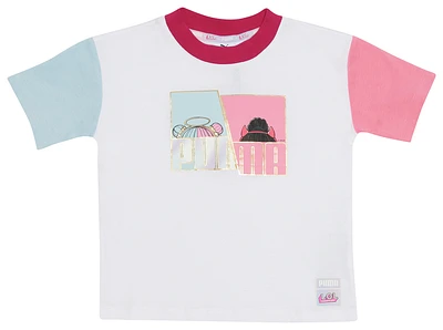 PUMA Girls PUMA LOL S&S Colorblock T-Shirt - Girls' Toddler White/Multi Size 2T