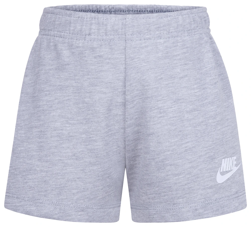 Nike Girls Nike Jersey Shorts - Girls' Preschool White/Grey Size 4