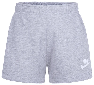 Nike Girls Nike Jersey Shorts - Girls' Preschool White/Grey Size 4