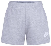 Nike Girls Nike Jersey Shorts - Girls' Preschool White/Grey Size 4