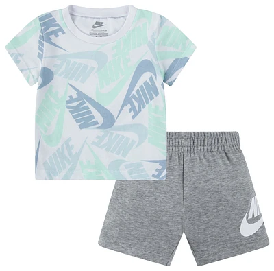 Nike Boys Nike NSW Futura Toss 2 Piece Shorts Set - Boys' Infant White/Grey Size 12MO