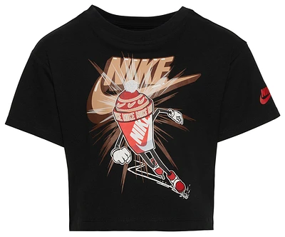 Nike Girls Speed Skater Top - Girls' Preschool Black/Beige
