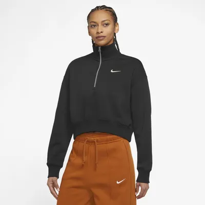 Nike Haut raccourci à glissière un quart en molleton Style - Pour femmes