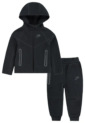 Nike Boys Tech Fleece Hooded Full-Zip Set - Boys' Toddler Black/Black