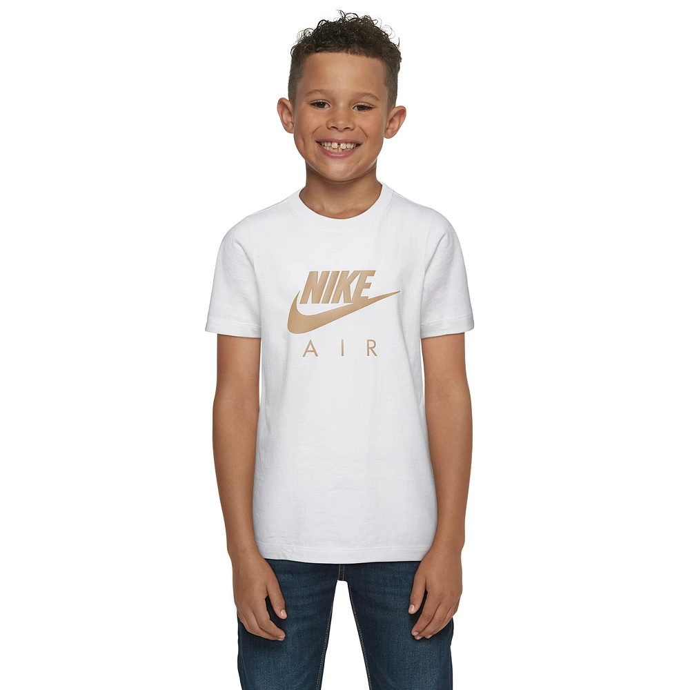 Nike Boys Air Logo T-Shirt - Boys' Grade School White/Gold