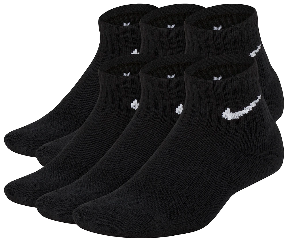 Nike 6 Pack Cushioned Quarter Socks - Boys' Grade School