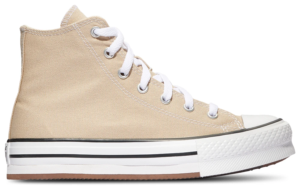 Converse Girls Chuck Taylor All Star EVA Lift Hi - Girls' Grade School Basketball Shoes White/Tan