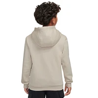 Nike Girls Aja Wilson A'ja Club Fleece Hoodie - Girls' Grade School Desert Sand/Soft Pink
