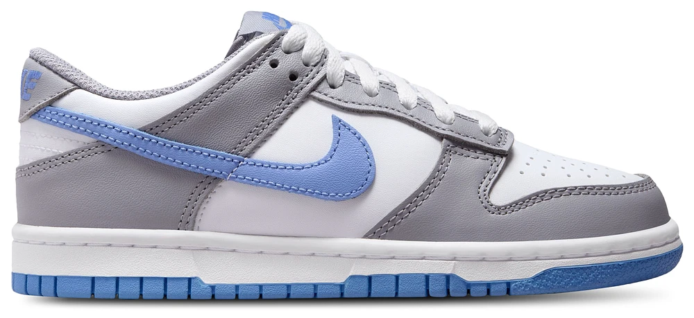 Nike Girls Nike Dunk Low - Girls' Grade School Basketball Shoes White/Royal/Grey Size 04.0