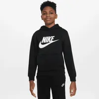 Nike Boys Nike NSW Club HBR Fleece Hoodie - Boys' Grade School White/Black Size S