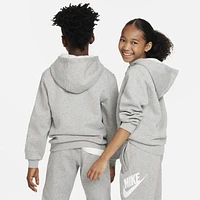Nike Boys NSW Club HBR Fleece Hoodie - Boys' Grade School White/Grey