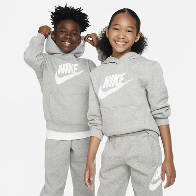 Nike Boys NSW Club HBR Fleece Hoodie - Boys' Grade School White/Grey
