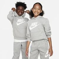 Nike Boys NSW Club HBR Fleece Hoodie - Boys' Grade School White/Grey