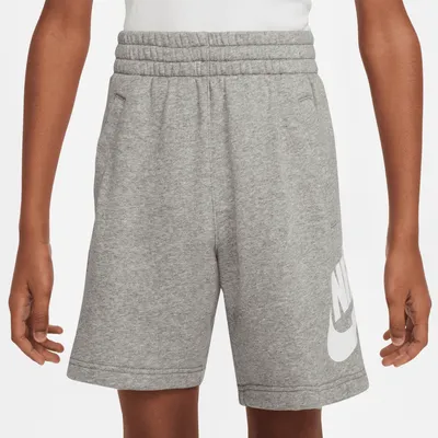 Nike Boys Club Shorts - Boys' Grade School White/Grey