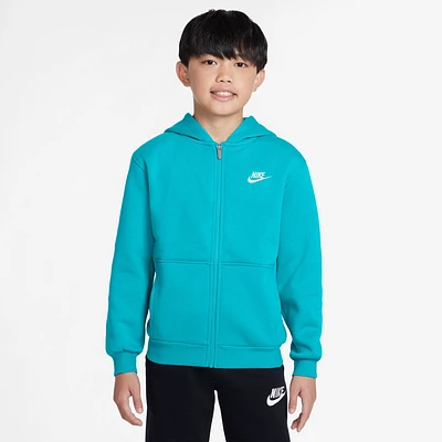Nike Boys NSW Club Fleece Full-Zip LBR Hoodie - Boys' Grade School Dusty Cactus/White