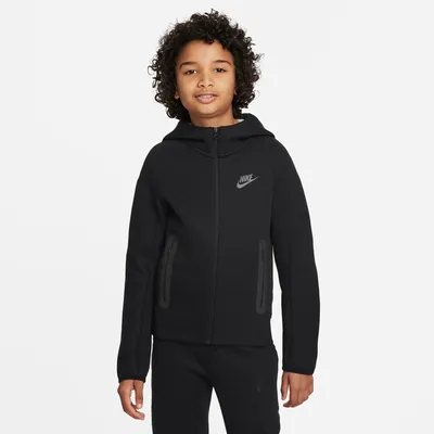 Nike Boys Nike NSW Tech Fleece Full-Zip Hoodie - Boys' Grade School Black/Black/Black Size S