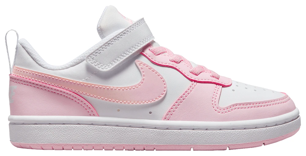 Nike Girls Court Borough Low Recraft - Girls' Preschool Basketball Shoes White/Pink Foam