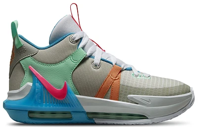 Nike Boys LeBron James Witness VII - Boys' Grade School Basketball Shoes Grey Fog/Hyper Pink/Cobblestone