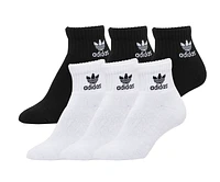 adidas Originals Youth Originals Trefoil 6-Pack Quarter Socks - Boys' Grade School