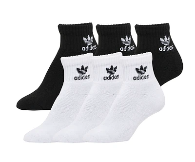 adidas Originals Youth Originals Trefoil 6-Pack Quarter Socks - Boys' Grade School