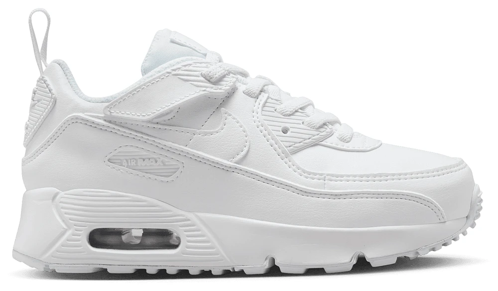 Nike Boys Air Max 90 EasyOn - Boys' Preschool Shoes White/White/Metallic Silver