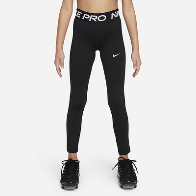 Nike Girls NP Dri-FIT LPP Tights - Girls' Grade School White/Black
