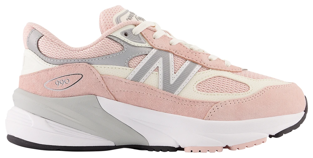 New Balance Girls New Balance 990 - Girls' Grade School Running Shoes White/Pink Size 07.0