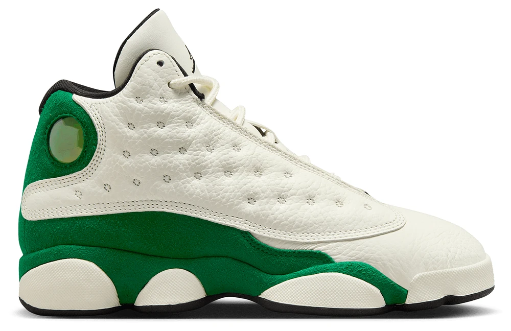 Jordan Boys Jordan Retro 13 - Boys' Grade School Basketball Shoes Black/Sail/Pine Green Size 04.0