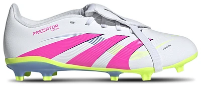adidas Boys Predator League Folded Tongue FG/MG - Boys' Grade School Soccer Shoes Lucid Lemon/White/Lucid Pink