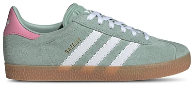 adidas Originals Girls Gazelle - Girls' Grade School Skate Shoes Green/Pink/Tan