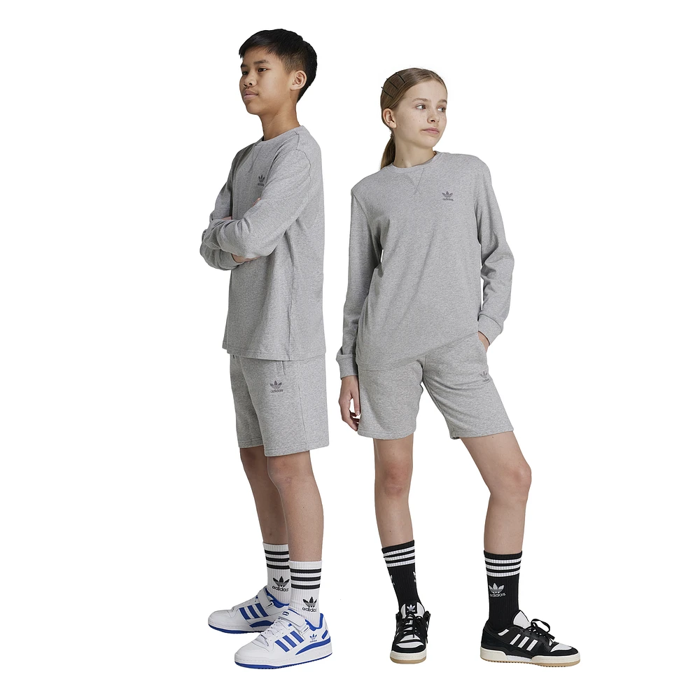adidas Originals Boys Fleece Shorts - Boys' Grade School Medium Grey Heather