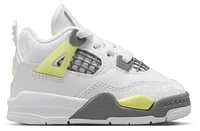 Jordan Boys Jordan Retro 4 - Boys' Toddler Shoes White/Yellow Size 07.0