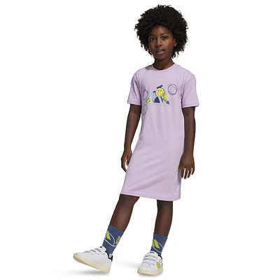 adidas Girls adidas x Smiley World Sportswear Dress - Girls' Preschool Bliss Lilac/Preloved Ink Size 5T