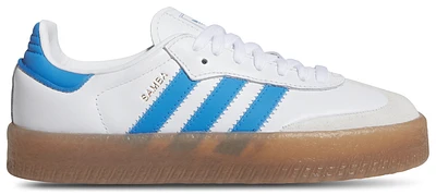 adidas Originals Girls Sambae - Girls' Grade School Shoes White/Bright Blue/Metallic Gold