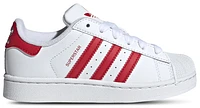 adidas Originals Boys adidas Originals Superstar II - Boys' Preschool Shoes White/Better Scarlet Size 01.0
