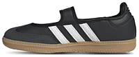 adidas Originals Girls adidas Originals Samba Jane - Girls' Grade School Running Shoes Black/White Size 04.5