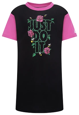 Nike Girls Boxy Short Sleeve Dress - Girls' Preschool Black/Black