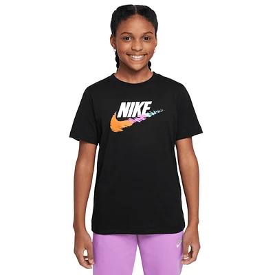 Nike Boys Brandmark 3 Futura T-Shirt - Boys' Grade School Black/Multi