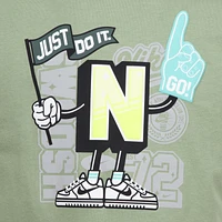 Nike Boys Step Up Your Game Short Slv T-Shirt - Boys' Preschool Oil Green/White
