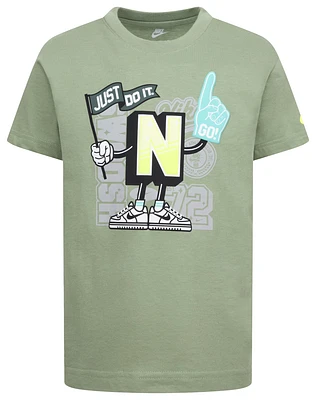 Nike Boys Step Up Your Game Short Slv T-Shirt - Boys' Preschool Oil Green/White