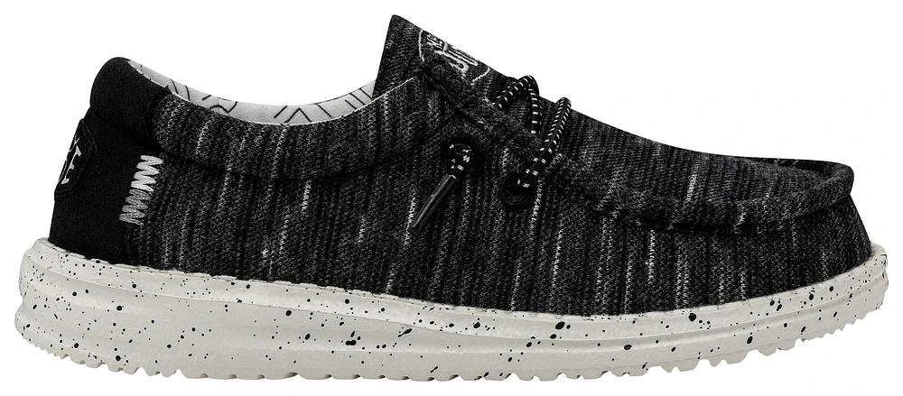 HEYDUDE Boys HEYDUDE Wally Stretch - Boys' Preschool Shoes Black/White Size 03.0