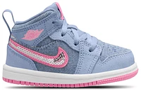 Jordan Girls AJ1 Mid SE - Girls' Toddler Shoes Pink Glow/Cobalt Bliss/White