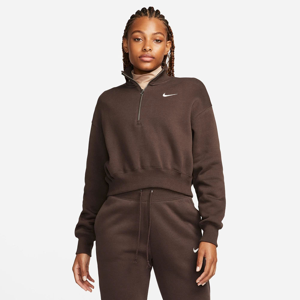 Nike Phoenix Fleece Quarter-Zip Crop - Women's
