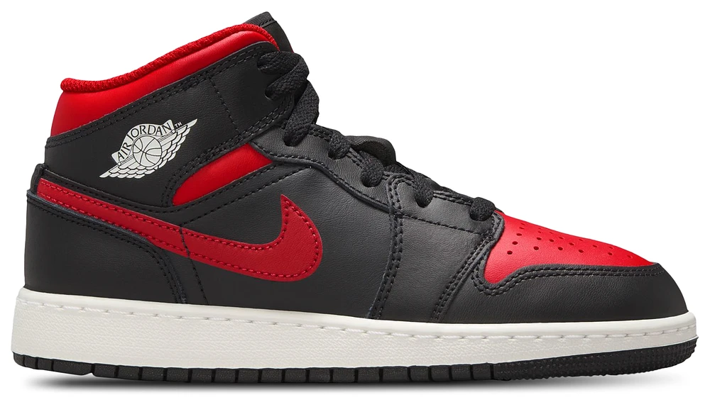 Jordan Boys Jordan AJ 1 Mid - Boys' Grade School Shoes Red/Black/White Size 05.5