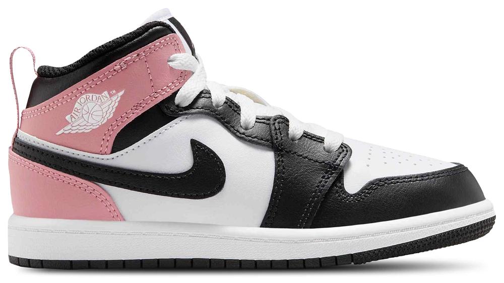 Jordan Girls AJ 1 Mid - Girls' Preschool Basketball Shoes Black/White